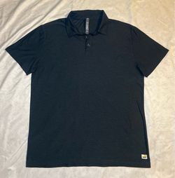 Vuori Men’s Strato Tech V188 Performance Soft Polo Shirt, Black Heather, Medium