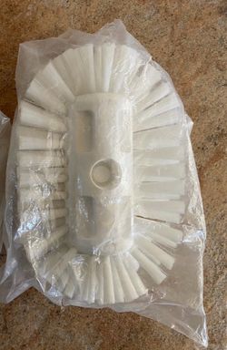 NEW Vikan 70375 8” x 5 1/2” Polyester Replacement Brush Strong Stiff White Oval Head Tank Brush