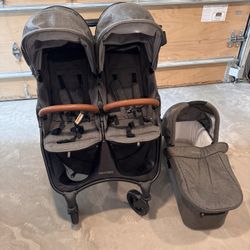 Valcobaby Duotrend Double Stroller + Bassinet 