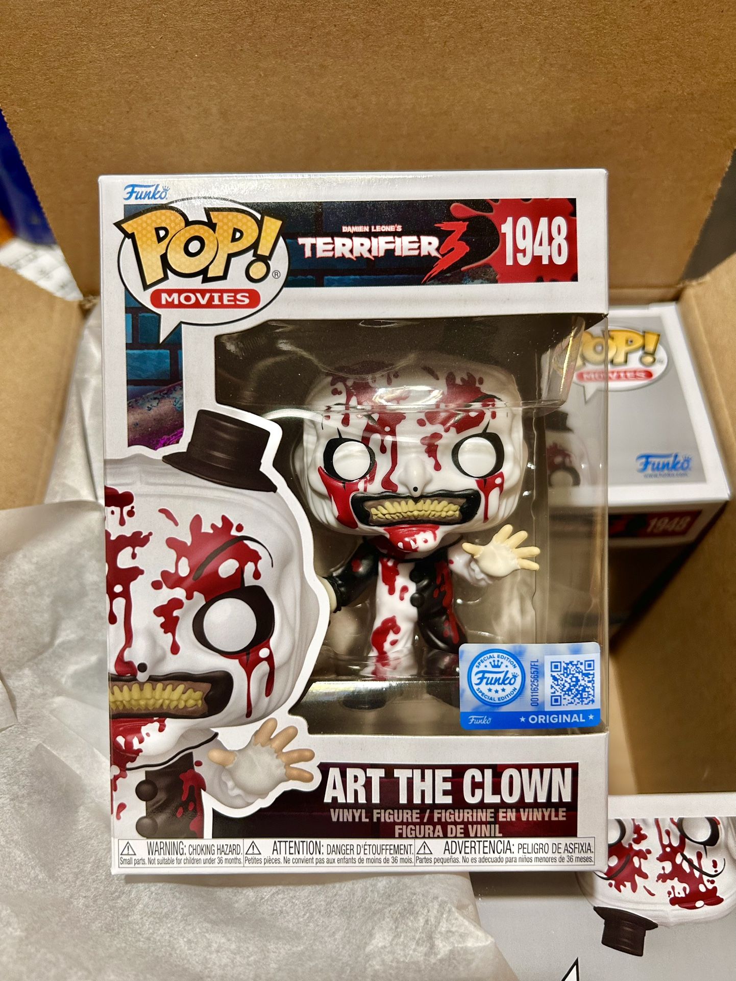 TERRIFIER ART THE CLOWN EXCLUSIVE BLOODY FUNKO POP