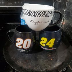 Nascar Collection Coffee Mugs And A White Beautiful 