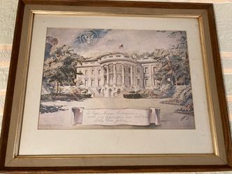 Picture Of White House Signed By Lady Bird Johnson