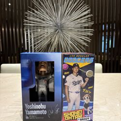 Dodgers Sga Japanese Players Bobbleheads Ohtani/ Nomo/Maeda/ Yoshi & 