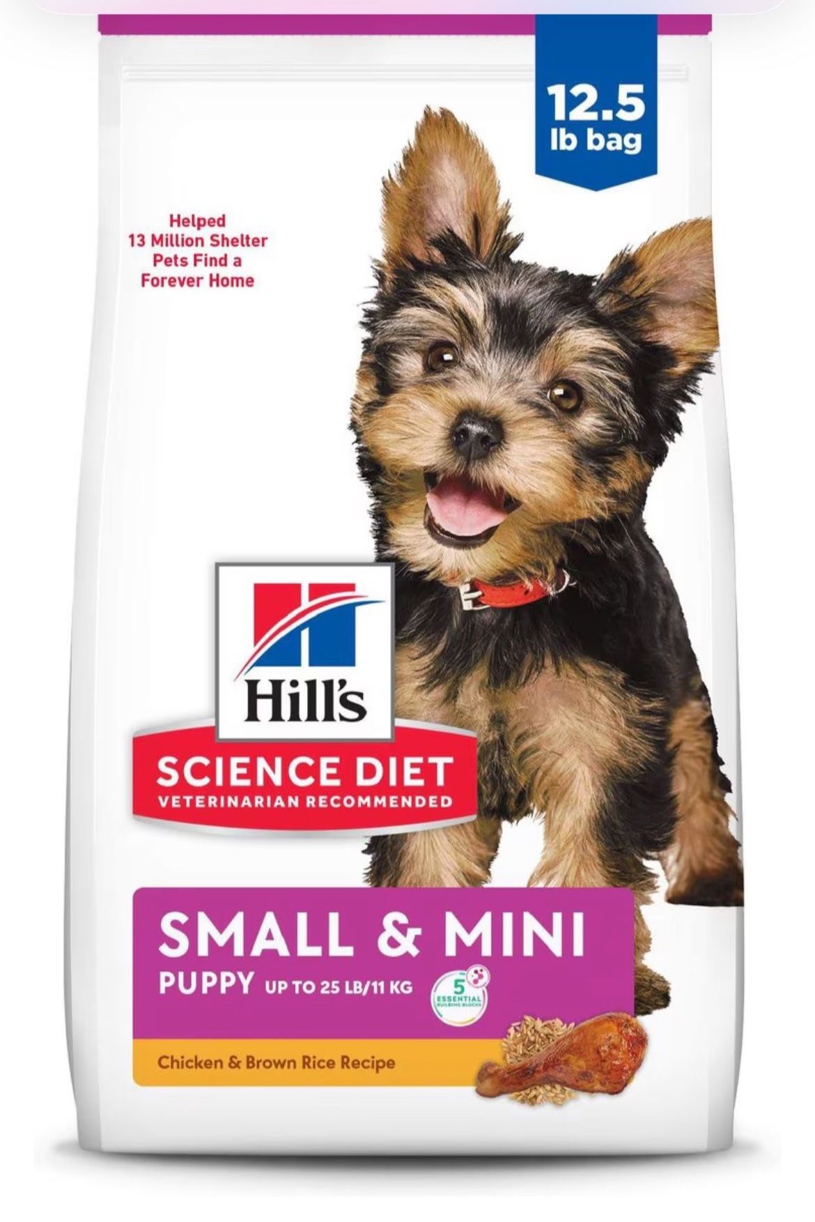 Hill's Science Diet Puppy Small Breed & Mini Breed Chicken Meal & Brown Rice Recipe Dry Dog Food, 12.5-lb bag
