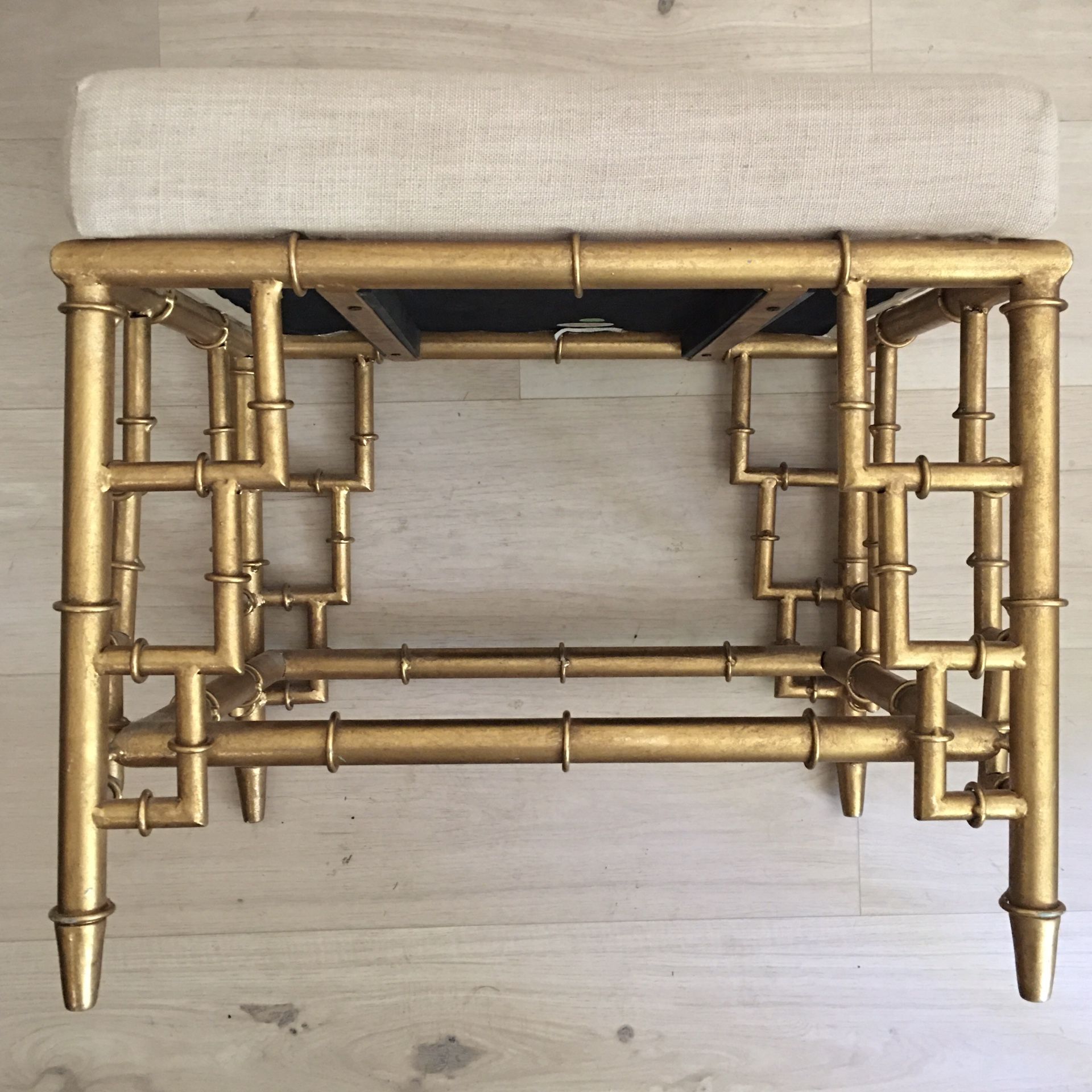 Gold Bamboo Frame Bench