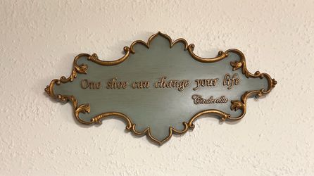 Disney Cinderella One Shoe Can Change Your Life 16" Resin Sign Plaque Wall Decor