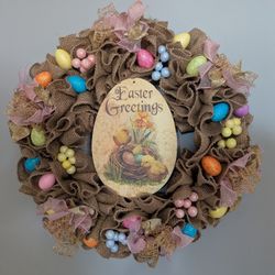 Easter Wreath Handcrafted 