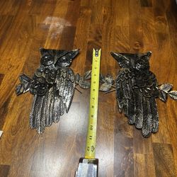 Vintage metal owl art 