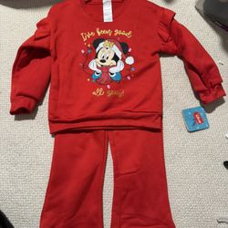 New Baby Girl Minnie Mouse Christmas Red I’ve Been Good all Year Outfit 