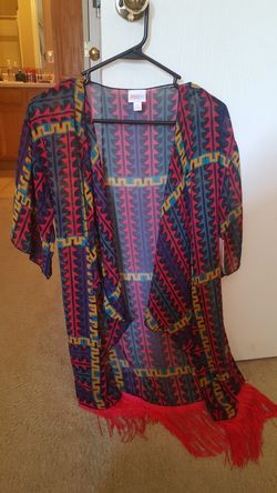 Colorful cardigan tag on