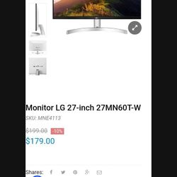 LG MONITOR 27INCHMN60T-W