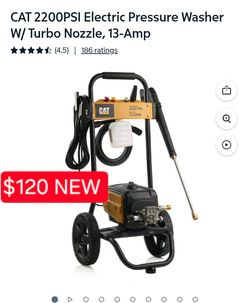 ✨️ Caterpillar CAT 2200PSI Electric Pressure Washer W/Turbo Nozzle, 13-Amp #4850