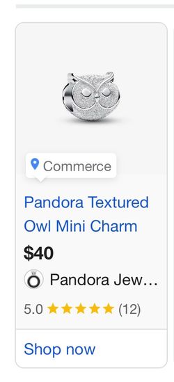 Pandora Textured Owl Mini Charm