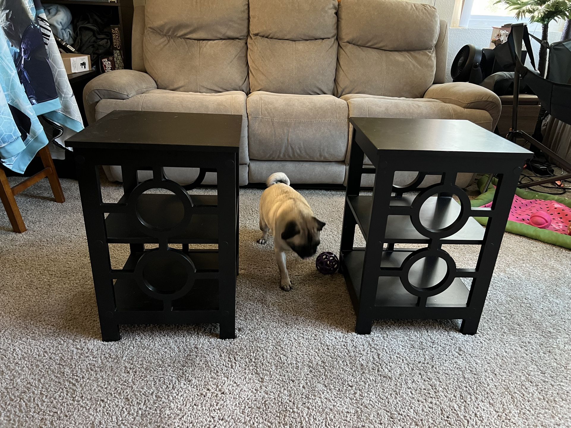 2x Side Tables (color: Black)