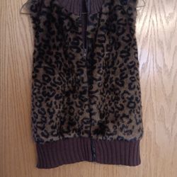 Ladies Sleeveless Faux Fur And Knit Vest