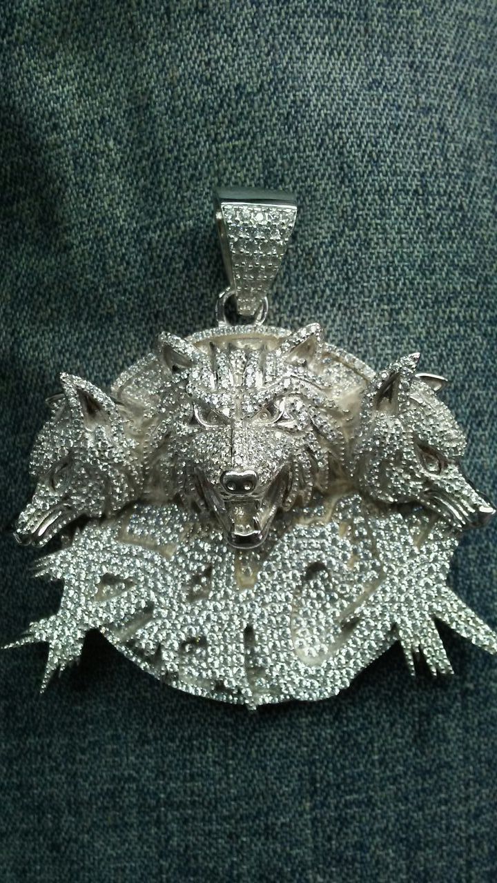 Wolf PACK silver plated pendant,New Products : American Fashion Style Bags On Sale