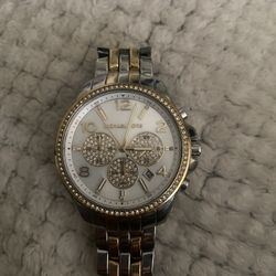 Michael Kors Pilot Pavé Two-Tone Watch