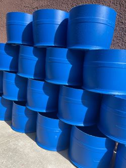 Food grade Blue Plastic Barrel Planters