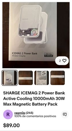 SHARGE ICEMAG 2 Power Bank Active Cooling 10000mAh 30W Max Magnetic Battery Pack