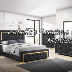 4 PCs Bedroom Set Dresser Mirror Queen Bed & Nightstand. ( FINANCING OPTIONS ) 