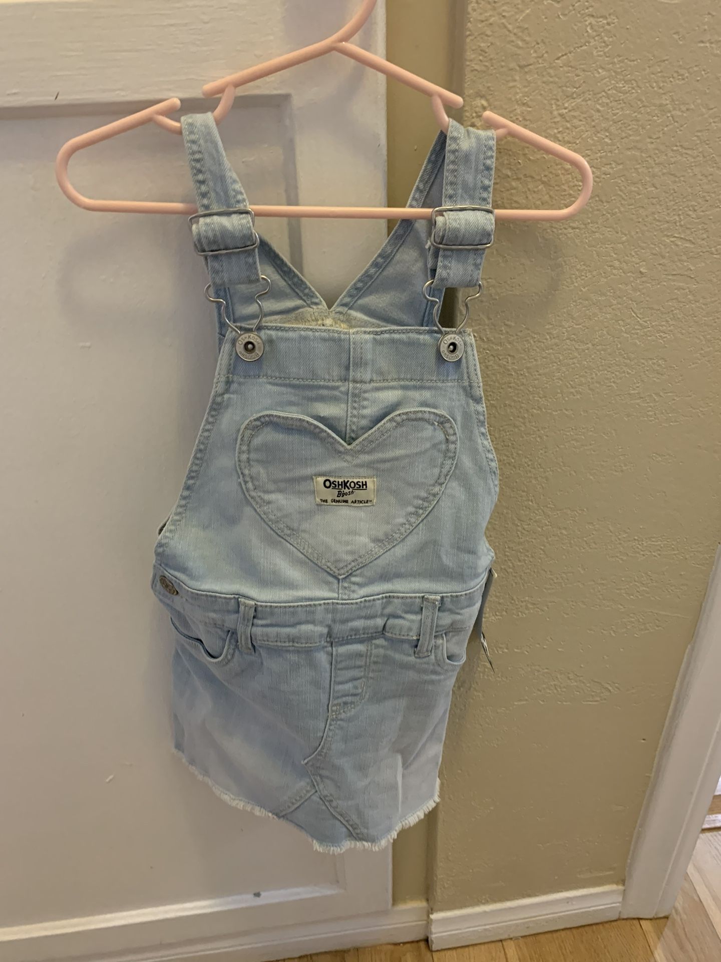 Jean Overall Dress With Heart Size 3T