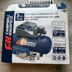 Campbell Hausfeld 3-Gallon Portable Air Compressor w/ Inflation Kit