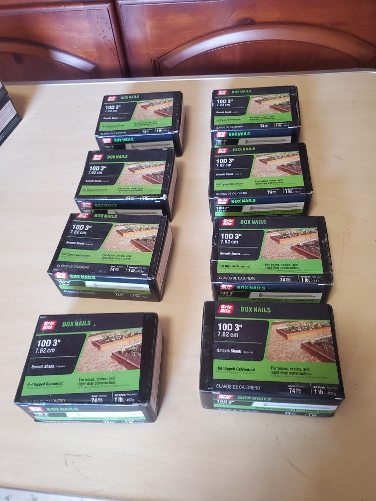 8 Boxes Of Galvanized 3" Nails