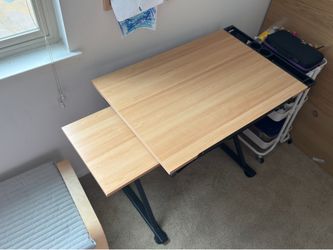 Yaheetech Drafting Table & Stool Set All-in-One Drawing Table Wood