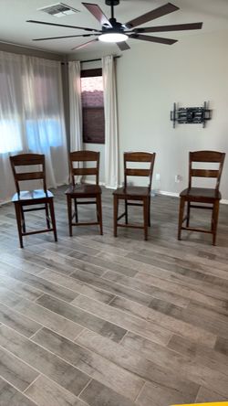 4 solid wood stools