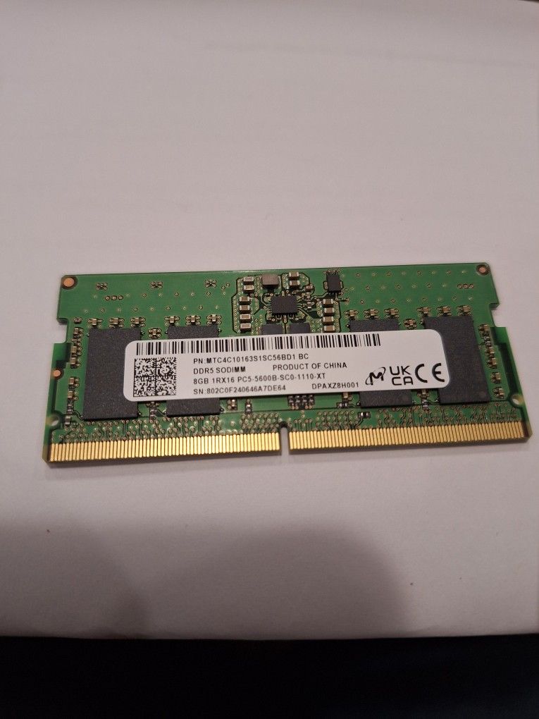 8gb ddr5 sodimm ram (laptop memory)