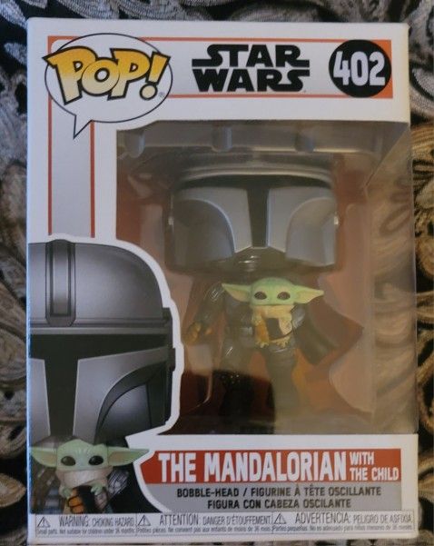 FUNKO POP #402 STAR WARS MANDALORIAN W/CHILD BOBBLEHEAD
