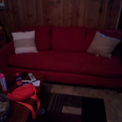 Red Couch And Another Side Piece Goes With