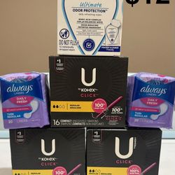 Feminine Care Bundle : U By Kotex , Always, & Summers Eve 