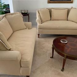 Pair of two-seater sofas