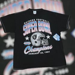 47 Brand Vintage Tubular 2XL black  Shirt Oakland Raiders Champ 84’ NWT