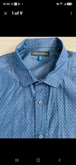 Vince Camuto Men XL Shirt Easy Wear Easy Care Performance Button Up Navy Blue AM#90704 / CA#26689
100% Cotton