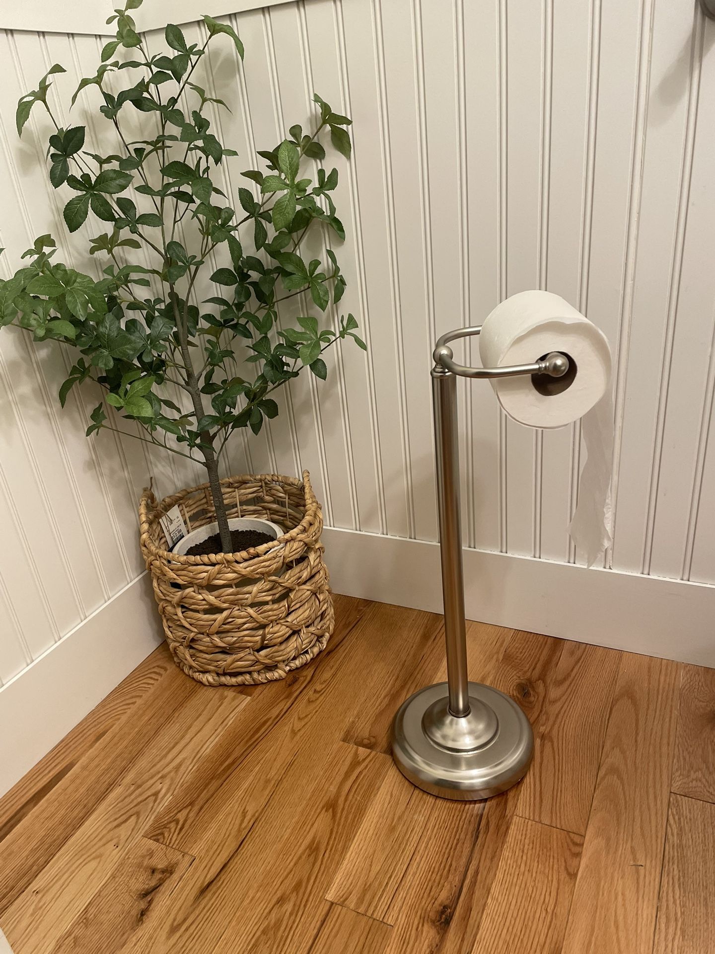 Brushed Nickel Standalone Toilet Paper Holder