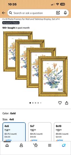 Gold Vintage Picture Frame Set (4)