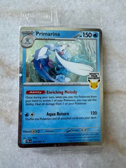 Primarina Pokemon promo card- sealed