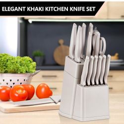 Knife Set with Block, 15 Pieces
