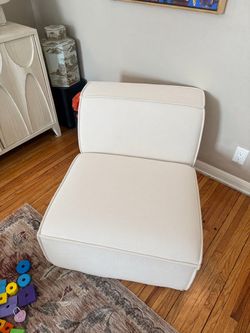 Rove Concepts Armless Accent Chair in Cream Fabric