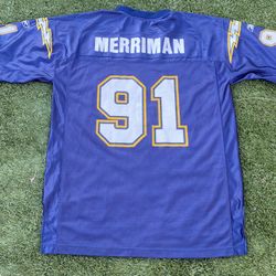 Rare San Diego Chargers Reebok Shawne Merriman #91 NFL Football Jersey Large