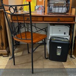Decorative Iron and Wood Desk $60