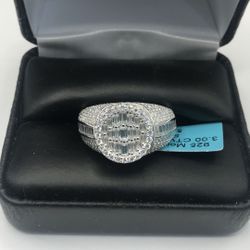 925 Sterling Silver 3.00CT MOISSANITE Men’s ring size 11
