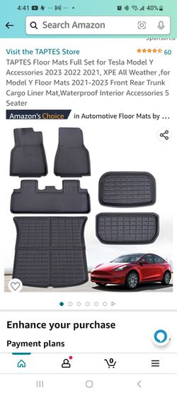 New 2021-2023 TESLA MODEL Y FLOOR MATS FOR 5 SEATER $99 for Sale