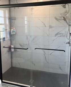 black shower door 