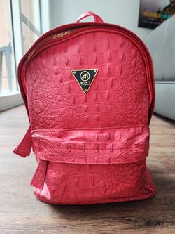 Crocodile Embossed Vegan Backpack 