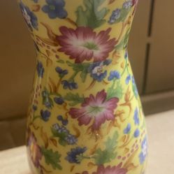 Two’s Company-FLORAL CHINTZ-Bud Vase With Gold Rim -