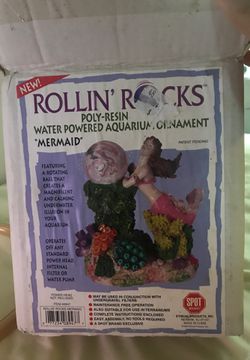 Rollin rocks mermaid water powered aquarium ornament