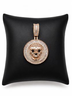Rose Gold Over 925 Sterling Silver 2.10CTW MOISSANITE Skull Pendant